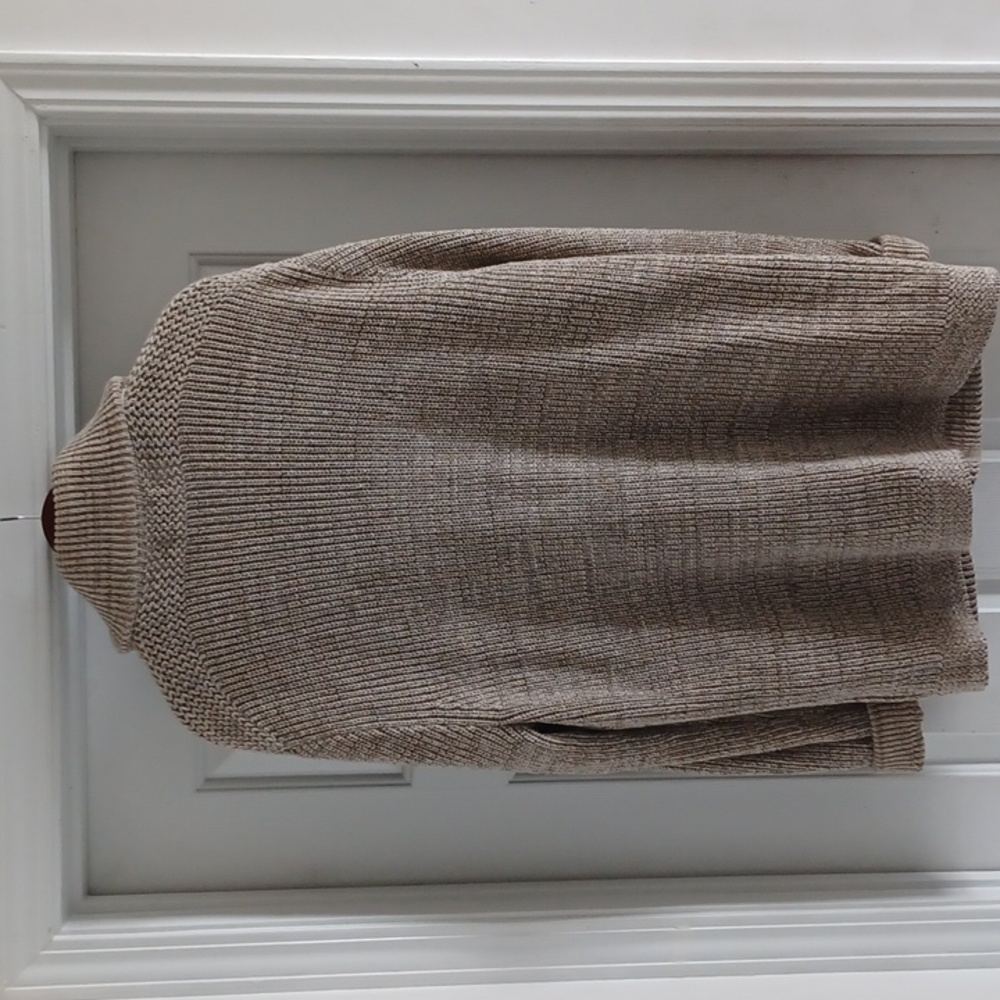 RALPH LAUREN Tan Heavy Knit Shawl Collared Cardigan Sweater, XL - Picture 8 of 12